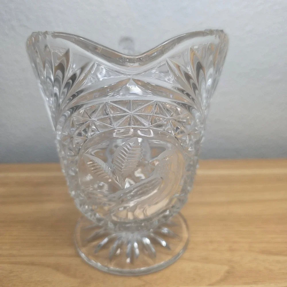Vintage Hofbauer The Byrdes Collection Lead Cut Crystal Milk Pitcher Germany 6